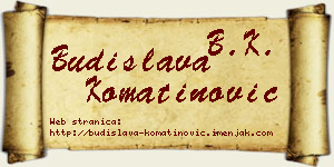 Budislava Komatinović vizit kartica